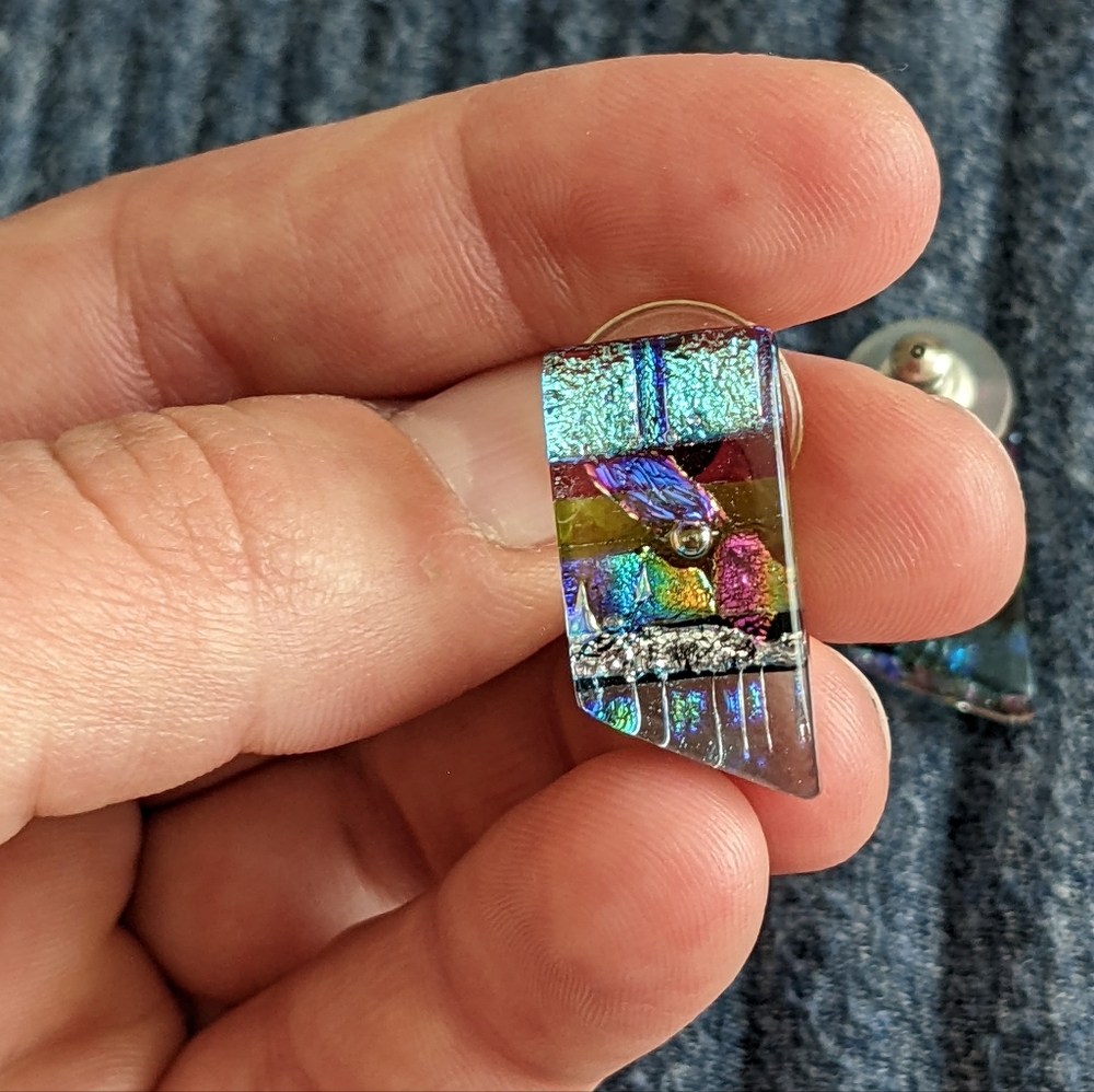 Texural glass earrings